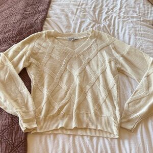 Nordstrom Cream V-Neck Sweater